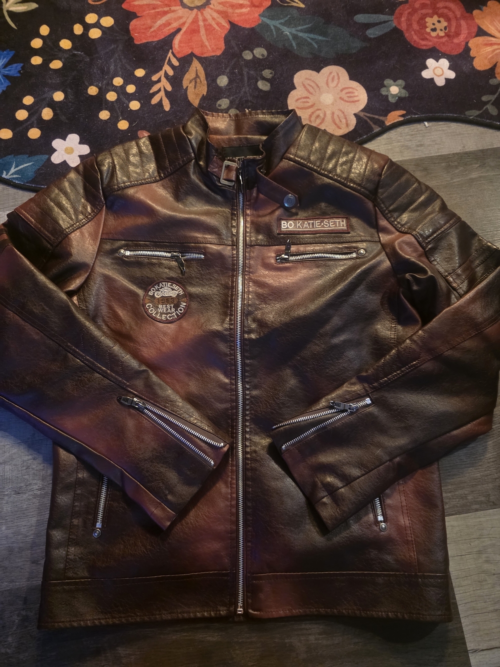 Bo Katie Seth faux leather biker jacket